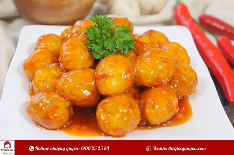3 công thức làm gà viên chiên nước mắm chua ngọt chiên xù