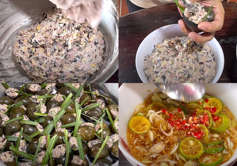 Các bước làm ốc bươu nhồi thịt chi tiết