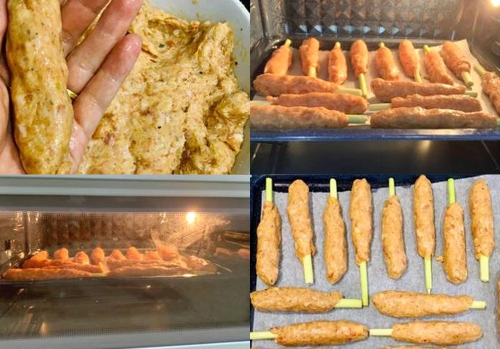 Các bước nướng nem lụi trên than hoa