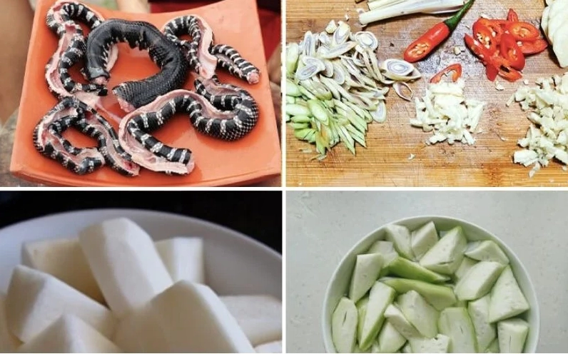 Các loại rau thơm và gia vị cần thiết để nấu lẩu rắn