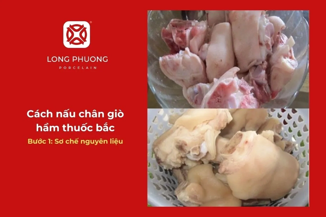 Các nguyên liệu cần thiết để nấu món chân giò hầm thuốc bắc