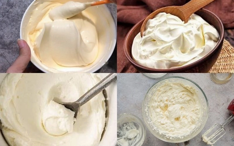 Các nguyên liệu cơ bản để làm sốt phô mai kem tươi và cream cheese