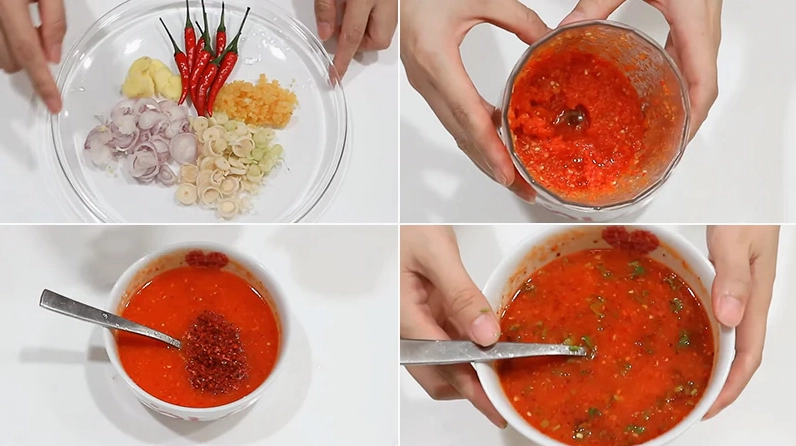Các nguyên liệu cơ bản để làm sốt Thái đỏ chua cay