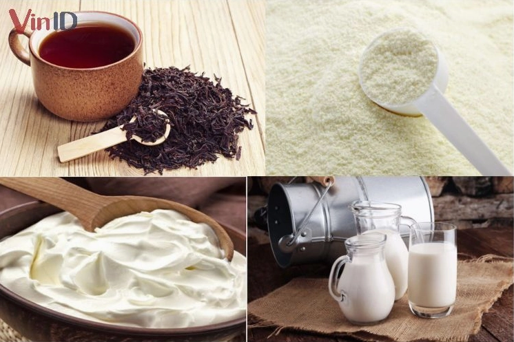 Các nguyên liệu cơ bản để làm trà sữa và lớp kem macchiato béo ngậy