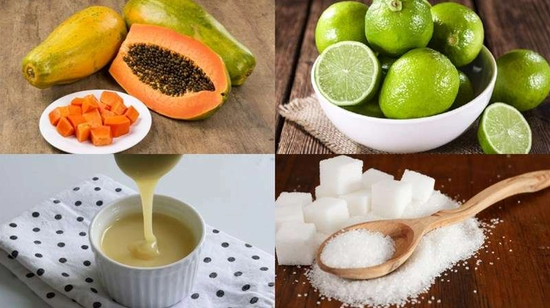 Các nguyên liệu cơ bản để pha chế một ly sinh tố đu đủ thơm ngon