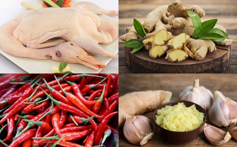 Các nguyên liệu tươi ngon cần thiết để nấu món vịt kho gừng