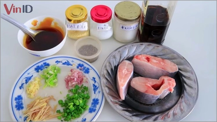 Các nguyên liệu tươi ngon để làm món cá basa kho gừng