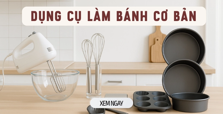Các nguyên liệu và dụng cụ cần thiết để làm trà sen vàng và đồ làm bánh