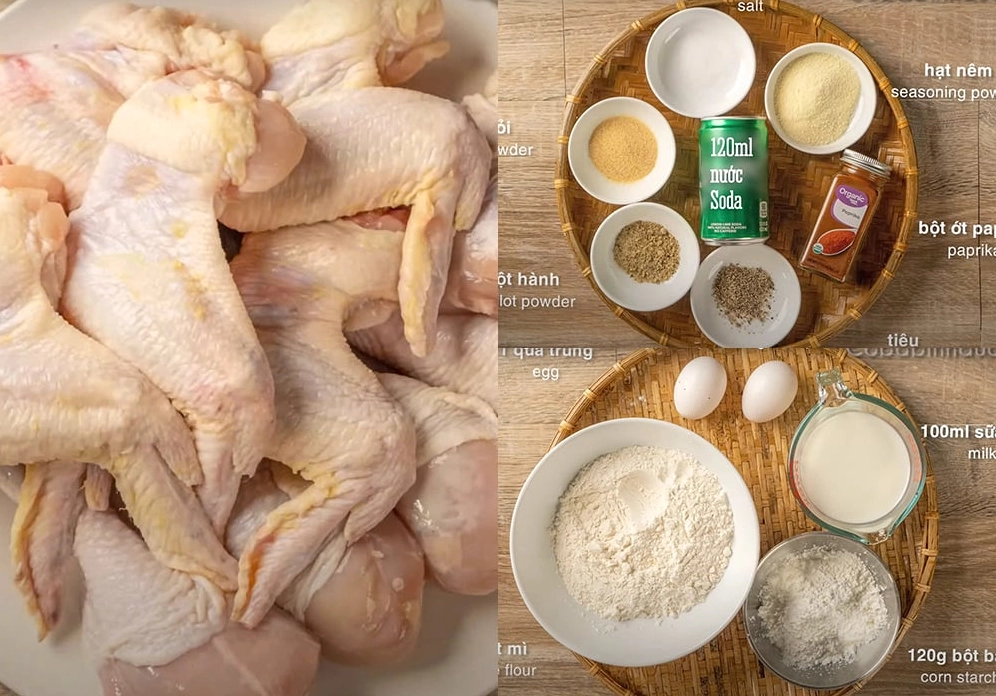 Các nguyên liệu và dụng cụ cơ bản cần chuẩn bị để làm món gà chiên