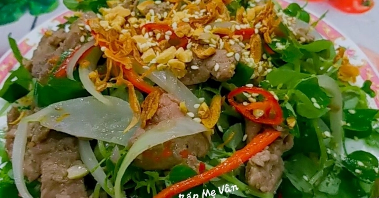 Cách làm rau càng cua trộn thịt bò ngon giòn chua ngọt hấp dẫn