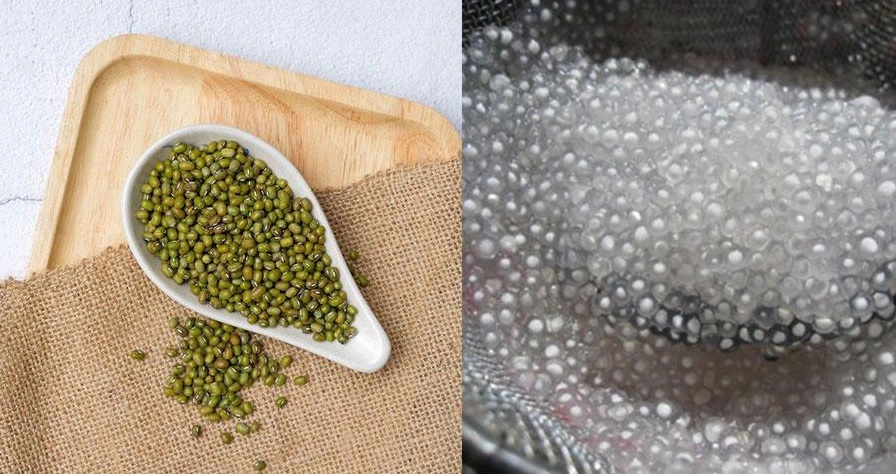 Chuẩn bị nguyên liệu nấu chè đậu xanh đánh bột báng