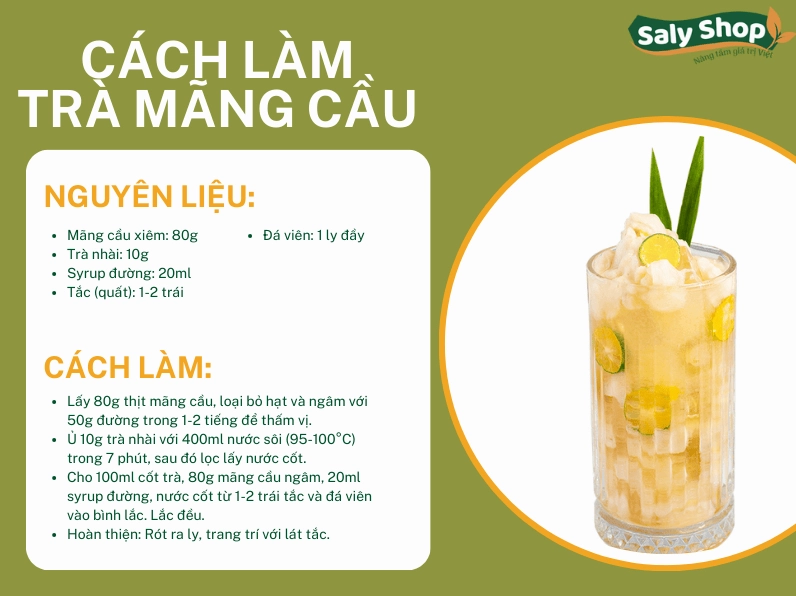 Công thức trà mãng cầu chuẩn vị quán