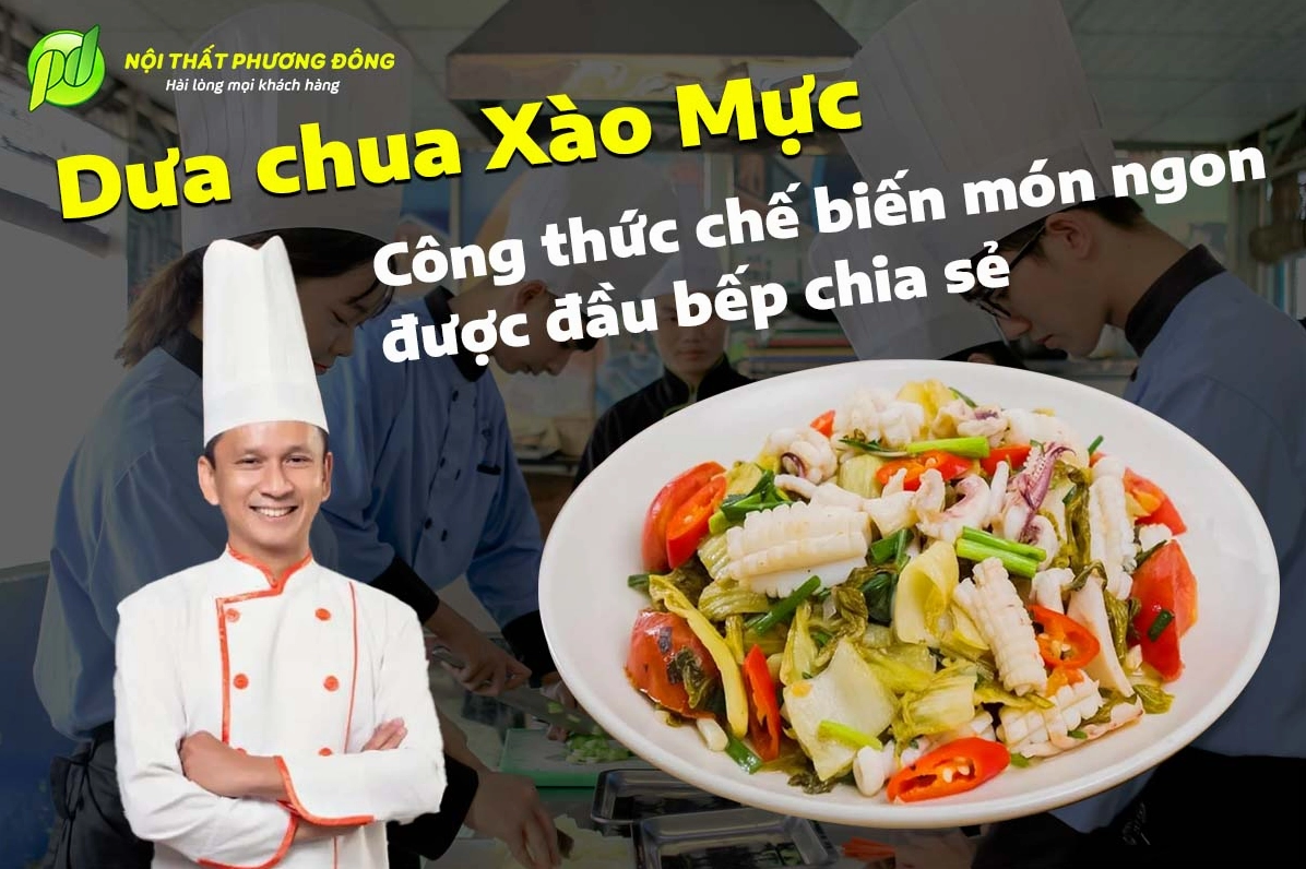 Đảo đều tay các nguyên liệu trên chảo nóng