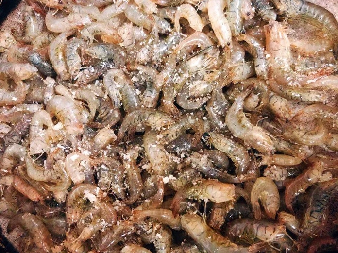Đĩa tôm rang có màu đỏ đẹp mắt và giòn ngon hấp dẫn