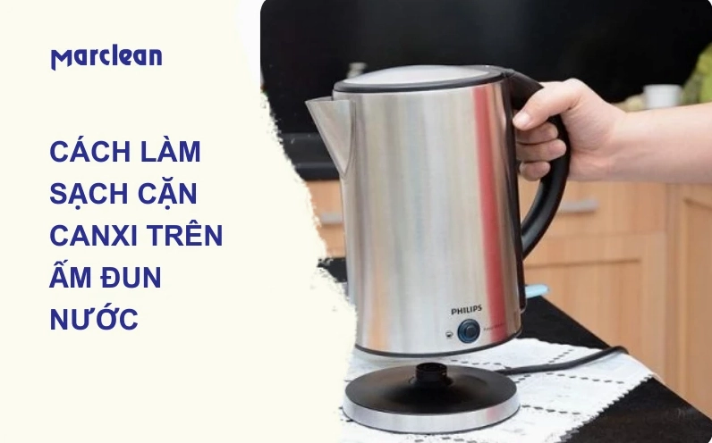 Hình ảnh minh họa cách tẩy cặn canxi ấm đun nước bằng các nguyên liệu tự nhiên