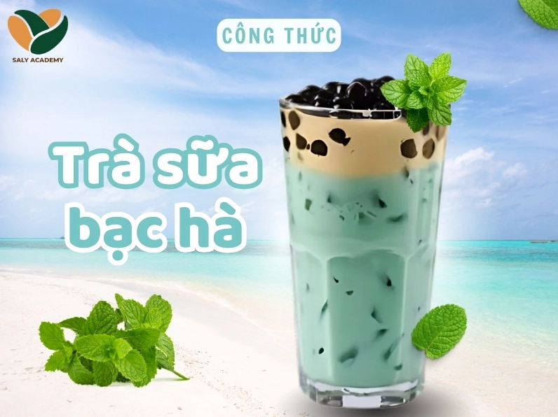 Ly trà sữa bạc hà trân châu siêu ngon dễ làm