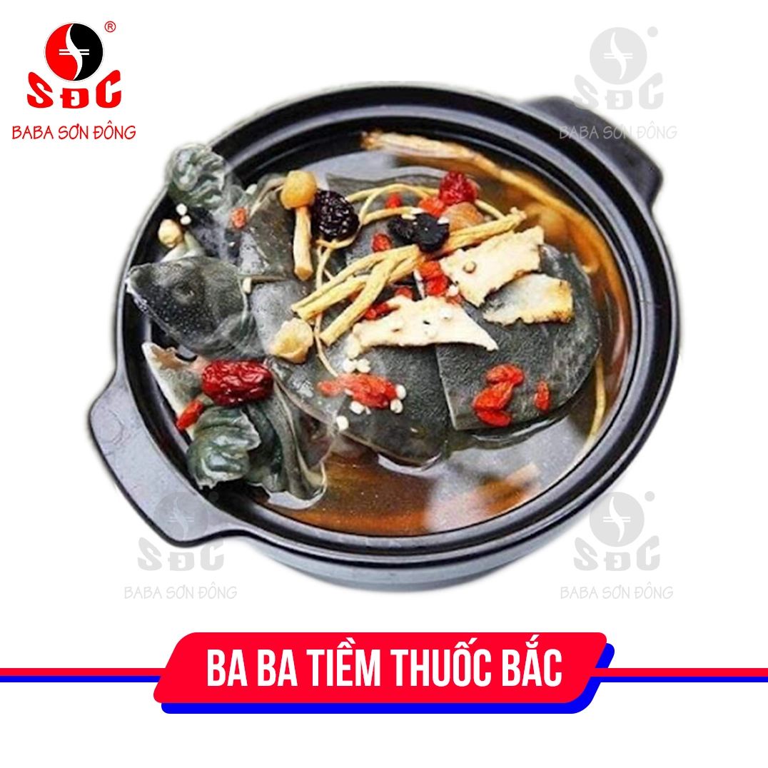 Món ăn ba ba tần thuốc bắc với đầy đủ các vị thuốc quý