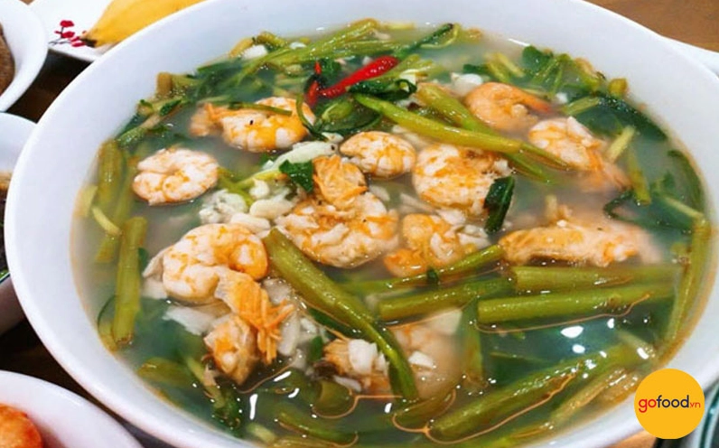 Món canh chua tôm hoàn thành