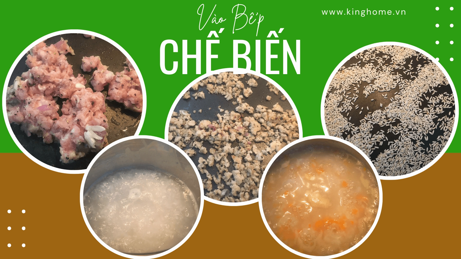 Nấu Cháo thịt băm cà rốt