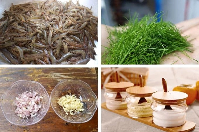 Nguyên liệu cần thiết để thực hiện cách làm tôm rang lá chanh