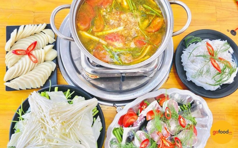 Nguyên liệu chính cho món lẩu cá tầm măng chua tươi ngon