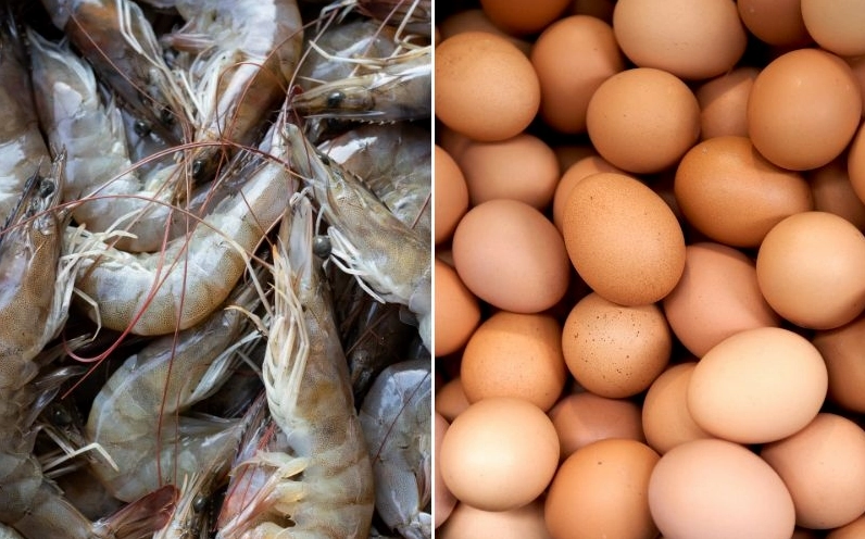 Nguyên liệu chính gồm tôm và trứng tươi