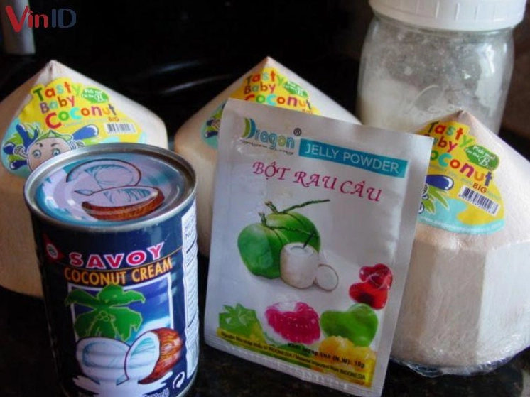Nguyên liệu cơ bản để làm rau câu dừa