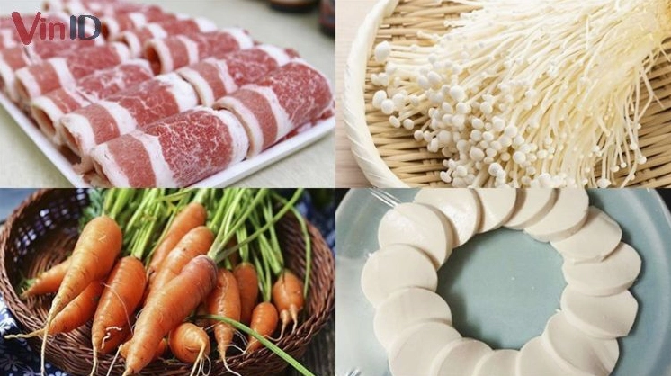 Nguyên liệu nấu canh nấm kim châm thịt bò