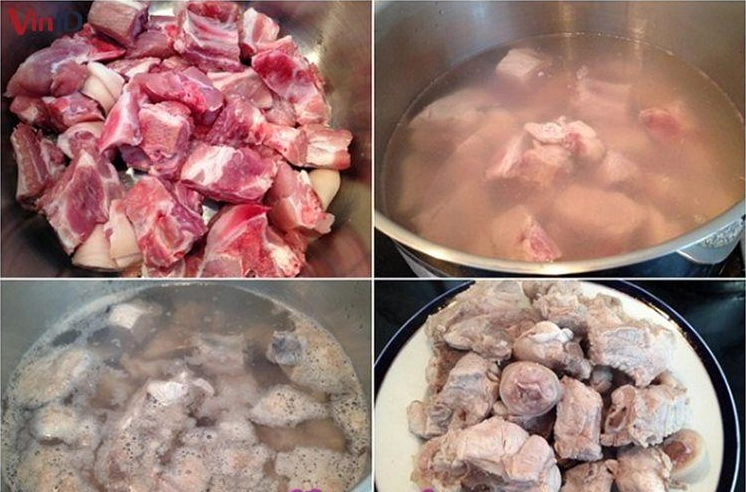 Ninh xương ống heo để lấy nước dùng ngọt thanh cho lẩu cá kèo