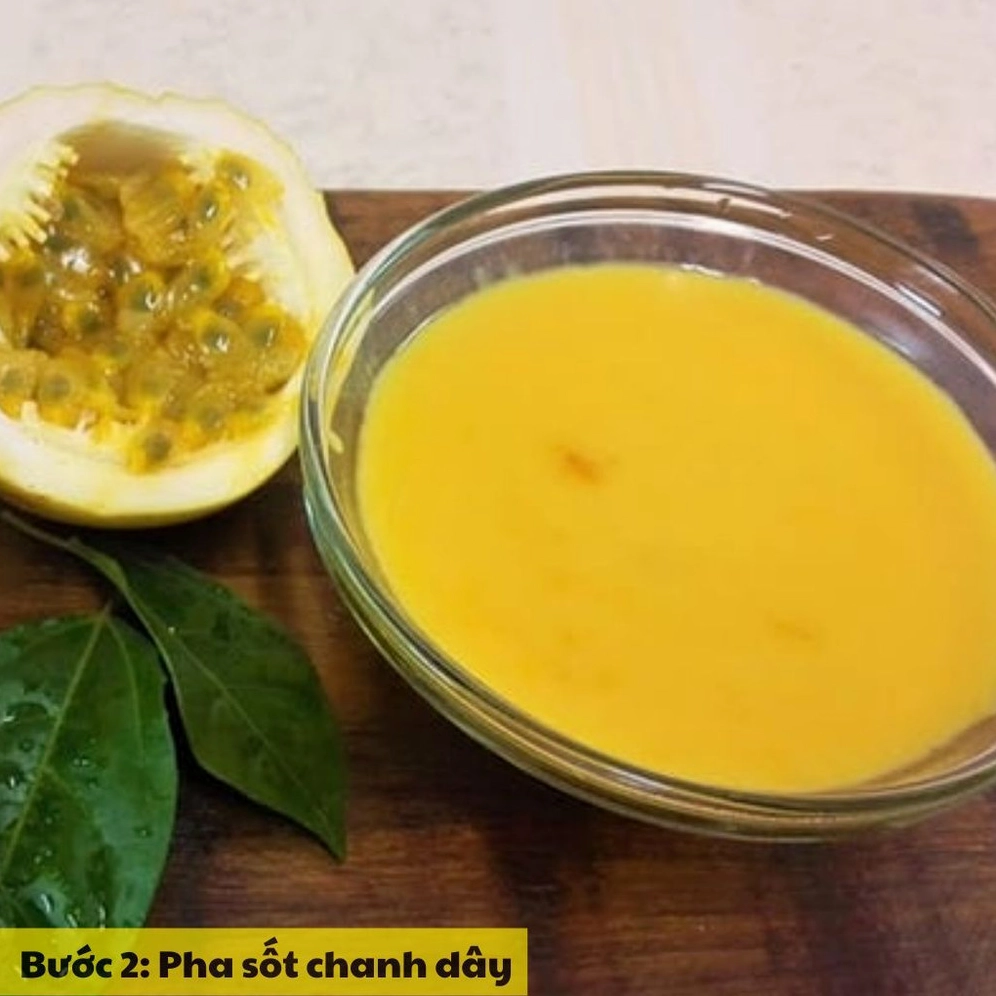 Pha chế hỗn hợp nước xốt chanh dây chua ngọt