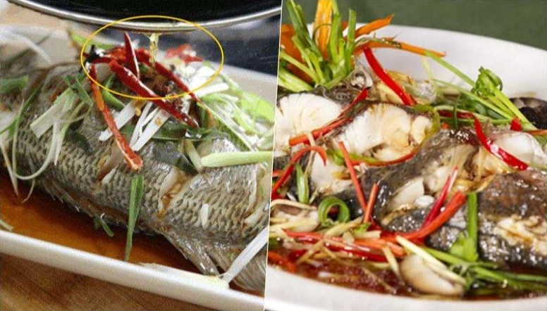 Rưới dầu ăn nóng hổi lên thân cá hấp xì dầu