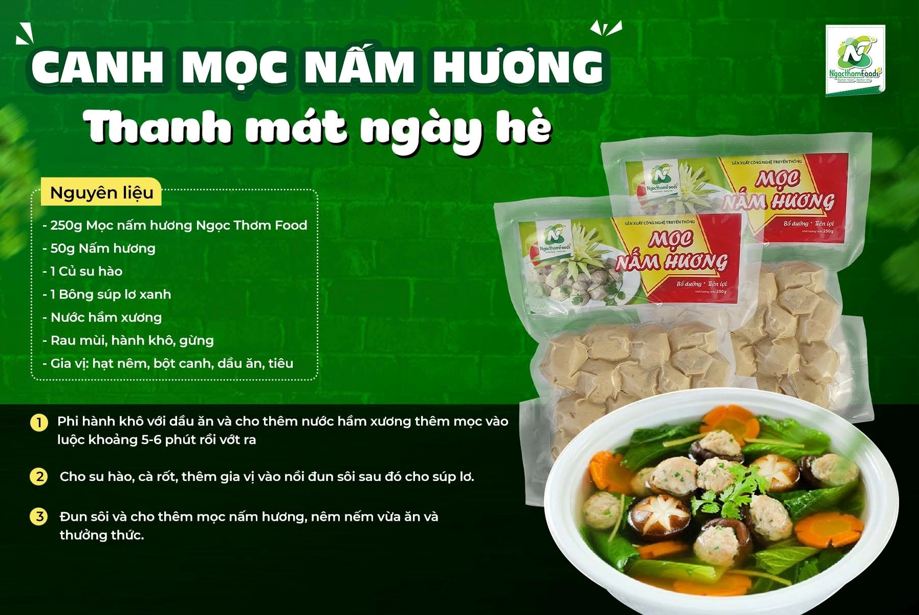 Sơ chế các nguyên liệu làm mọc và rau củ quả