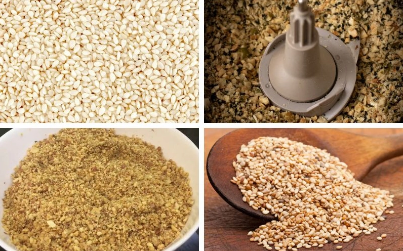 Sử dụng máy xay để trộn đều hỗn hợp sốt mè rang và gia vị