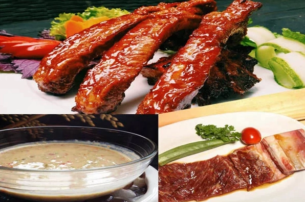 Sườn dê được chặt thành những miếng vừa ăn chuẩn bị nướng