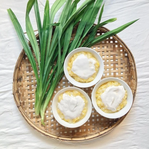 Thành phẩm chè ngô nước cốt dừa thơm ngon khó cưỡng