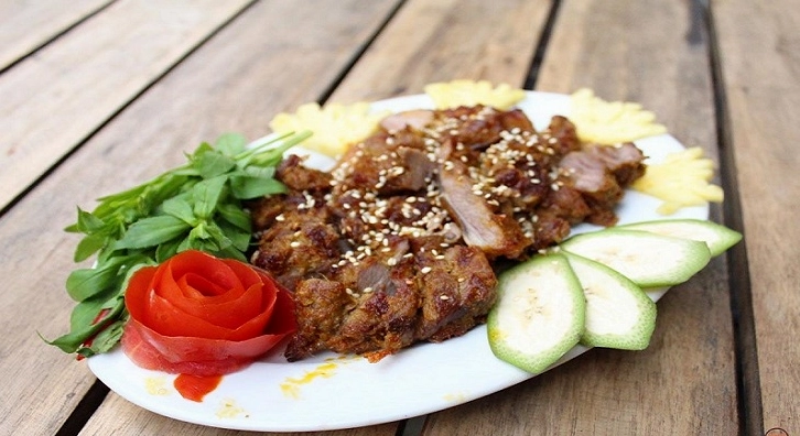 Thành phẩm món thịt dê nướng chao thơm ngon đậm đà
