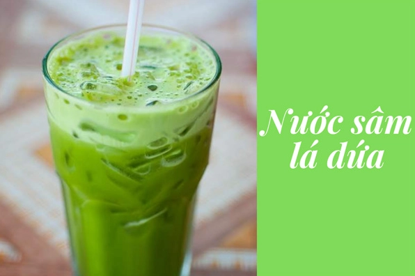 Thành phẩm nước sâm lá dứa tươi mát vô cùng hấp dẫn