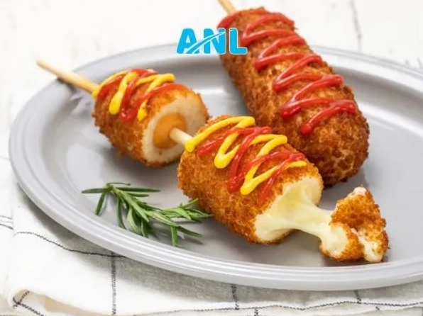Thành phẩm xúc xích phô mai giòn lâu và phô mai chảy đẹp mắt