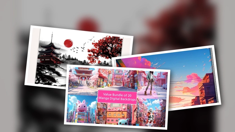 Thiết kế anime style photo booth backdrops custom chuyên nghiệp 2026