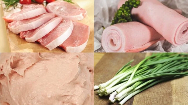 Thịt thăn lợn tươi ngon và da heo hồng hào nguyên liệu chính cho dăm bông