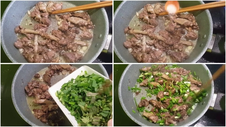 Thực hiện công đoạn tẩm ướp gia vị cho thịt bồ câu