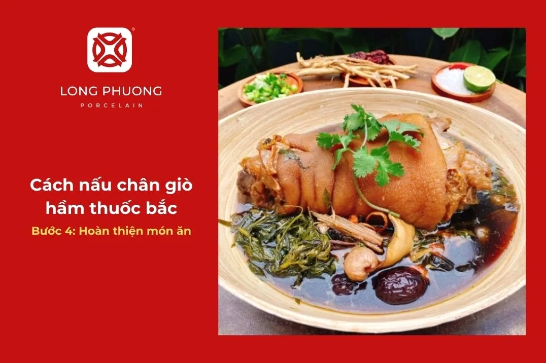 Thưởng thức hương vị thơm ngon của món chân giò hầm thuốc bắc