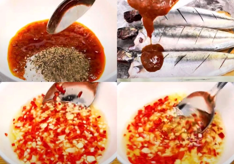 Ướp gia vị thật đều lên cá nục